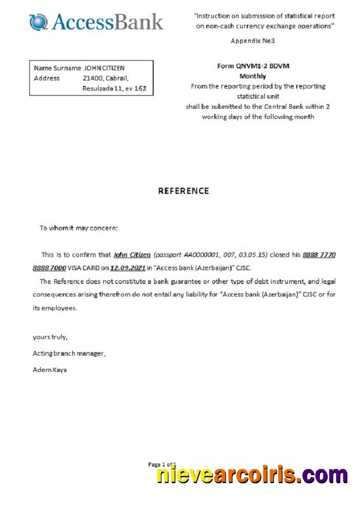 Azerbaijan  Access closure reference